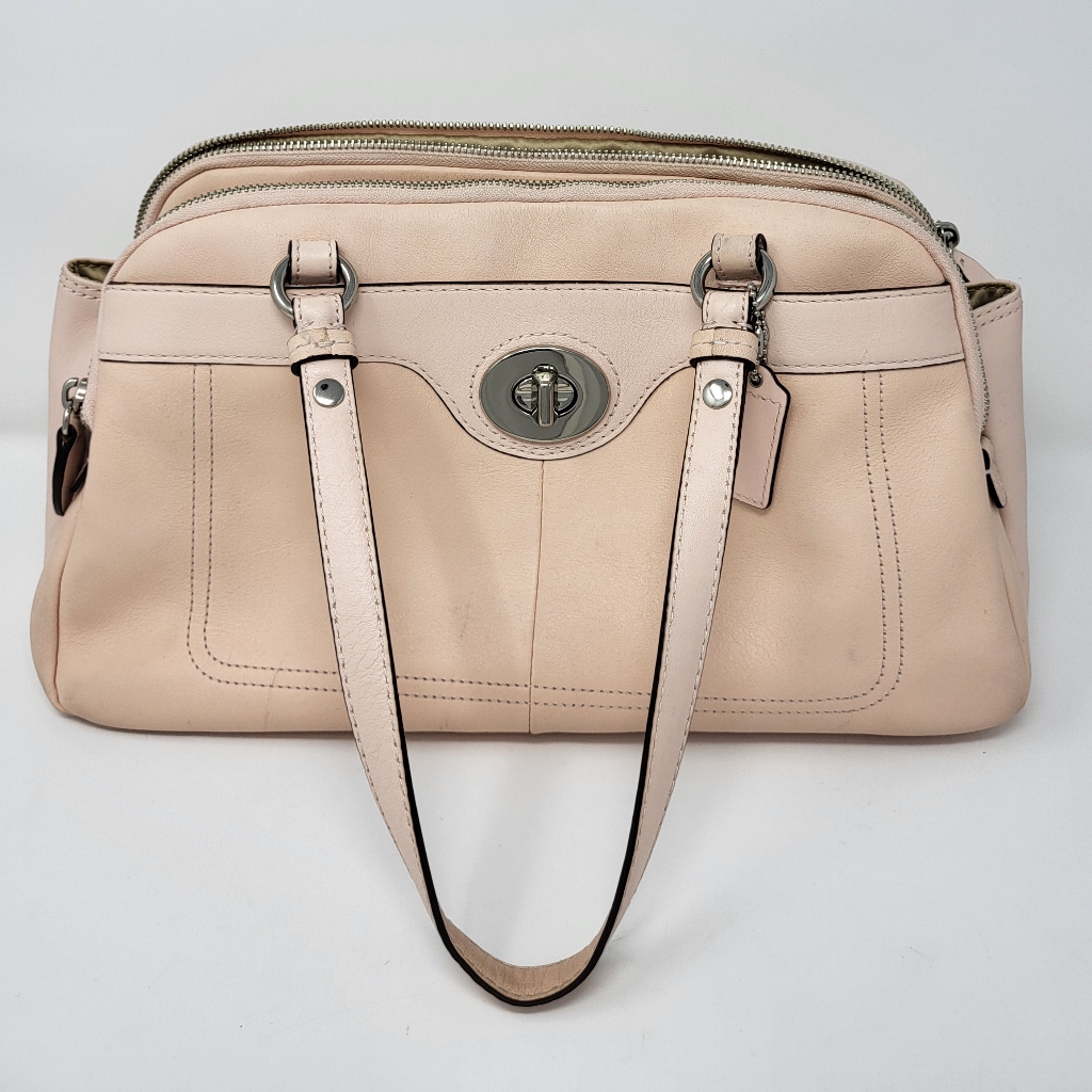 Coach Satchel Z27742 Genuine Leather Handbag In Pale Pink